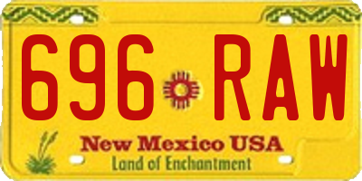 NM license plate 696RAW