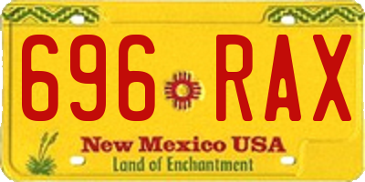 NM license plate 696RAX
