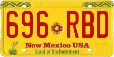 NM license plate 696RBD