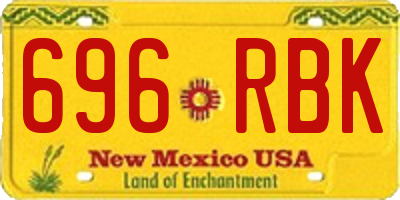 NM license plate 696RBK