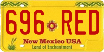NM license plate 696RED