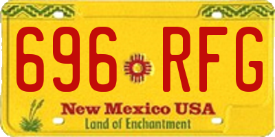 NM license plate 696RFG
