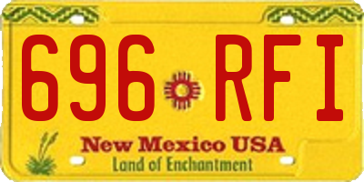 NM license plate 696RFI