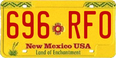 NM license plate 696RFO