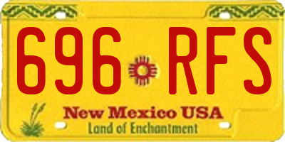 NM license plate 696RFS