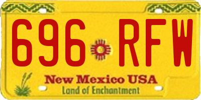 NM license plate 696RFW