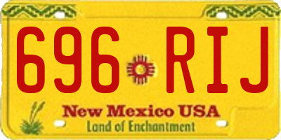NM license plate 696RIJ