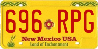 NM license plate 696RPG