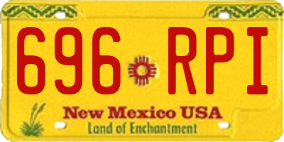 NM license plate 696RPI
