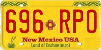 NM license plate 696RPO