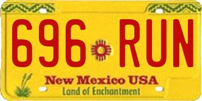 NM license plate 696RUN
