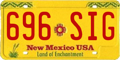 NM license plate 696SIG