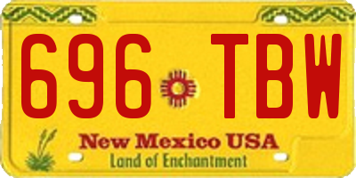 NM license plate 696TBW