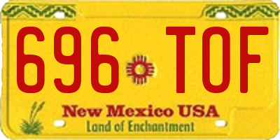 NM license plate 696TOF