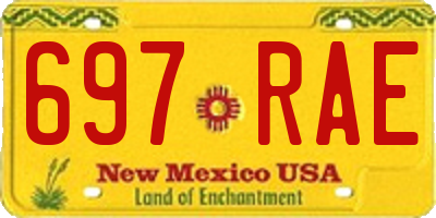 NM license plate 697RAE