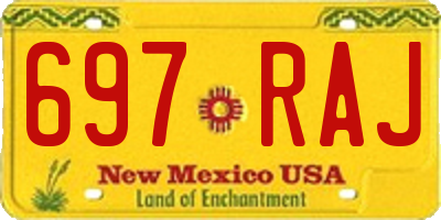 NM license plate 697RAJ