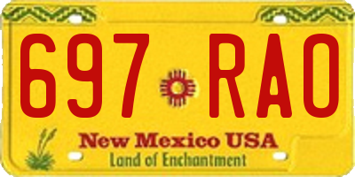 NM license plate 697RAO