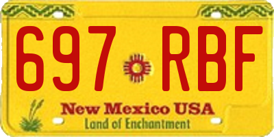 NM license plate 697RBF