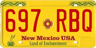 NM license plate 697RBQ
