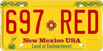 NM license plate 697RED