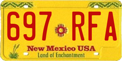 NM license plate 697RFA
