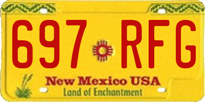 NM license plate 697RFG