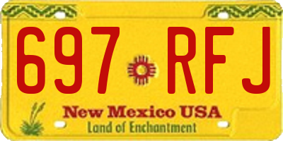NM license plate 697RFJ