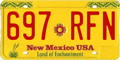 NM license plate 697RFN