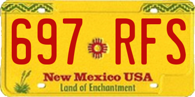 NM license plate 697RFS