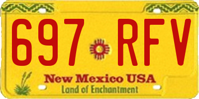 NM license plate 697RFV