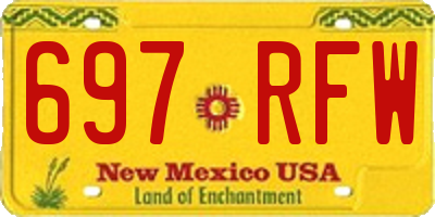 NM license plate 697RFW