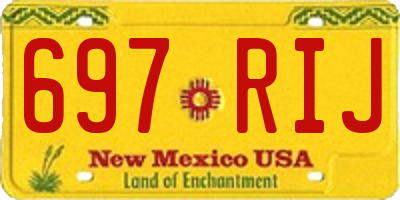 NM license plate 697RIJ