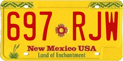 NM license plate 697RJW