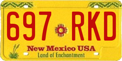 NM license plate 697RKD