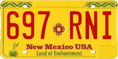NM license plate 697RNI