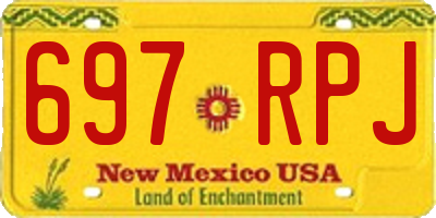 NM license plate 697RPJ