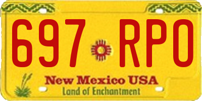 NM license plate 697RPO