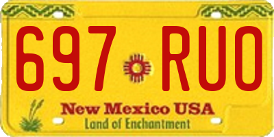 NM license plate 697RUO
