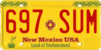 NM license plate 697SUM