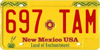NM license plate 697TAM