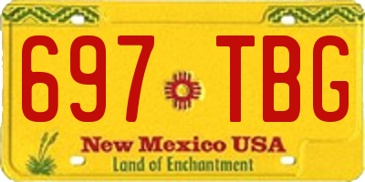 NM license plate 697TBG