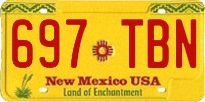 NM license plate 697TBN