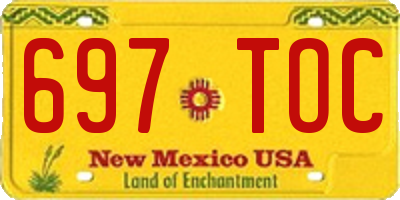 NM license plate 697TOC