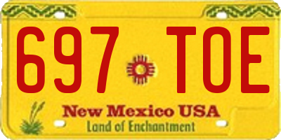 NM license plate 697TOE