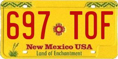 NM license plate 697TOF