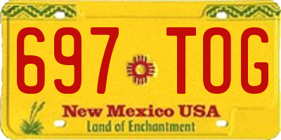 NM license plate 697TOG