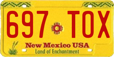 NM license plate 697TOX