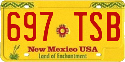 NM license plate 697TSB
