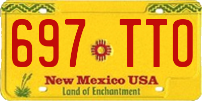 NM license plate 697TTO