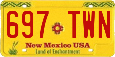 NM license plate 697TWN